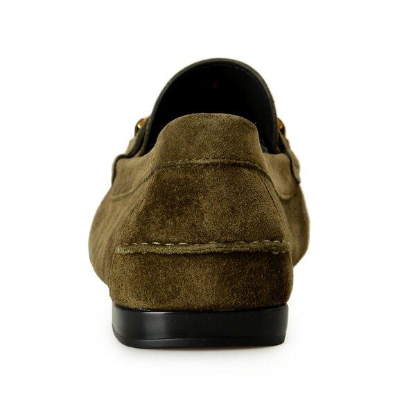 Versace Men\'s 100% Suede Leather Gold Medusa Driver Loafers Shoes US 13 IT 46